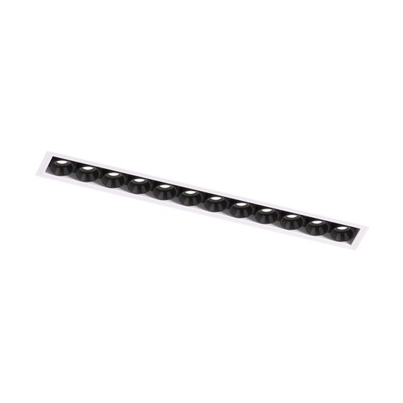Denkirs DK2532-WB Встраиваемый светильник SPACE со светодиодом под шпатлевку L240mm 220V 20W 38° 4000К IP20 белый/черный алюминий, изображение 6