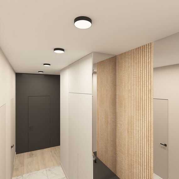 Denkirs DK2850-BK Накладной светильник TAB 24 Вт, LED 3000K/4000K/6500K, IP 20, d160mm, черный, алюминий/акрил, изображение 6