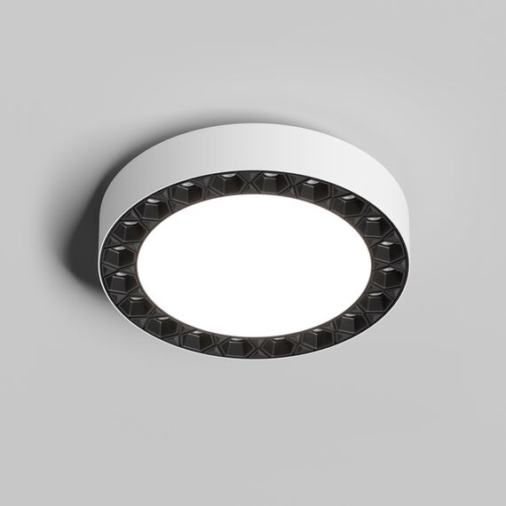 Denkirs DK2840-WB Накладной светильник DUAL 12+12 Вт, LED 4000K, IP 20, d165mm, белый/черный, алюминий/акрил, изображение 2