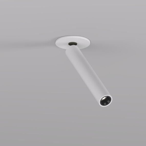 Denkirs DK2517-WB Поворотный встраиваемый светильник SPACE со светодиодом H138mm d23mm 220V 8W 38° 4000К IP20 белый/черный алюминий