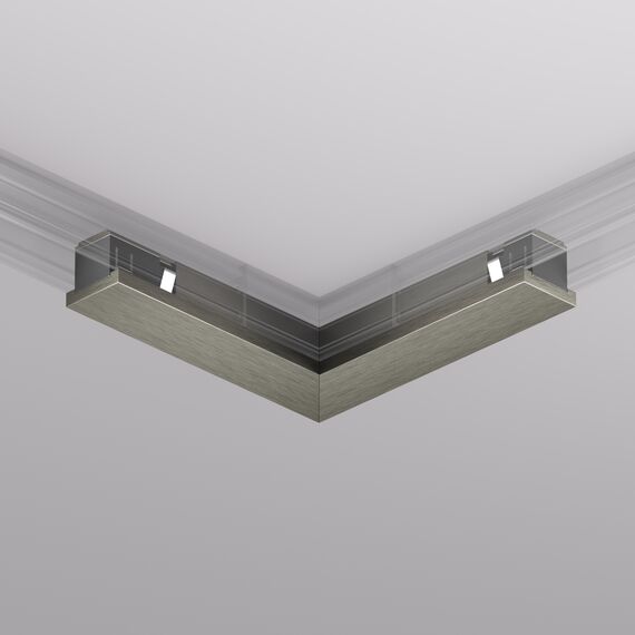 Denkirs TR5723-DN Электрический коннектор для трека SHINE BASE 90° потолок-потолок, темный никель, алюминий, изображение 2