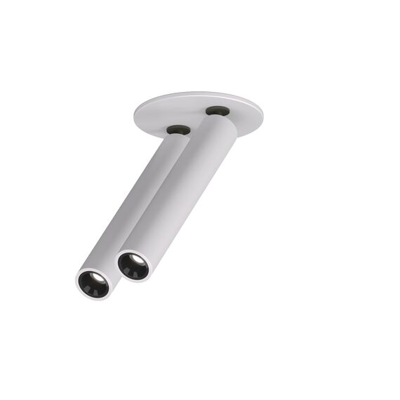 Denkirs DK2518-WB Поворотный встраиваемый светильник SPACE со светодиодом H138mm d23mm 220V 2*8W 38° 4000К IP20 белый/черный алюминий, изображение 4