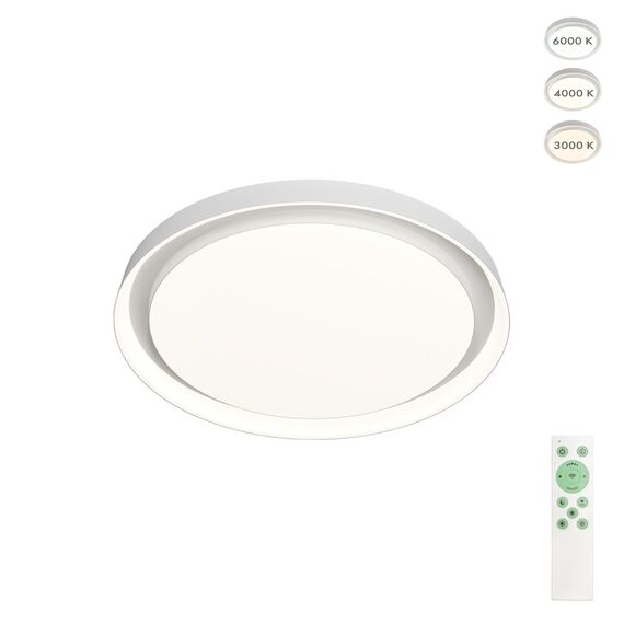 Denkirs DK6515-WH Накладной светильник, LED, 40W, IP 20, 3000K - 6500K, белый, металл, полимер, изображение 2