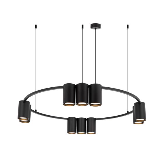 Denkirs DK4065-BK Подвесной светильник ORBIT, IP20, 10xGU10 LED до 15 Вт, черный матовый, алюминий, изображение 3