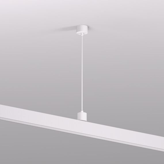 Denkirs TR2124-WH Подвод питания для подвесного монтажа трека SMART BASE, АС 220-240V, IP20, 5м, белый, алюминий, изображение 3