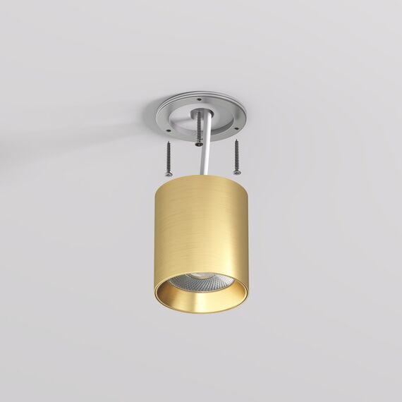 Denkirs DK2610-SB Накладной светильник SHINE TUBE со светодиодом, D70*H80, IP20, 3000К, 10W, RA?90, сатинированная латунь, алюминий, изображение 3