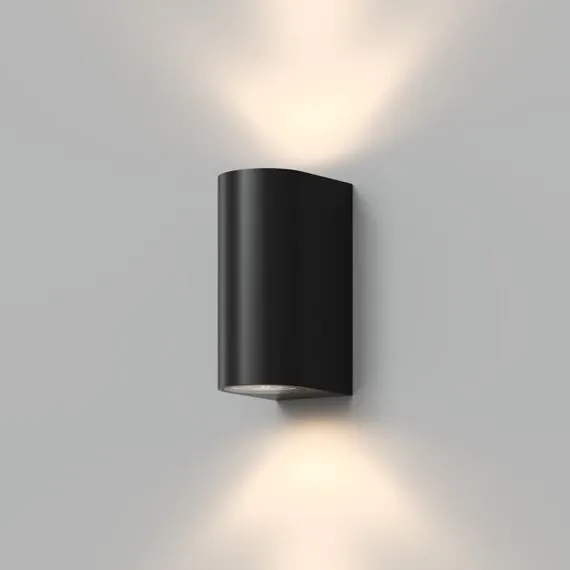Denkirs DK9791-BK Настенный уличный светильник NARVIK, IP44, 2хGU10 LED, до 15 Вт, черный, алюминий