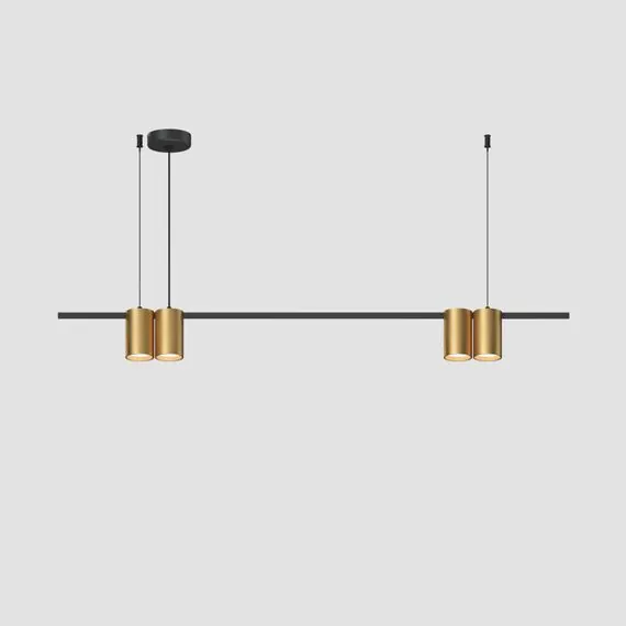 Denkirs DK4061-BK+SG Подвесной светильник ORBIT, IP20, 4xGU10 LED до 15 Вт, черный + сатинированное золото, алюминий