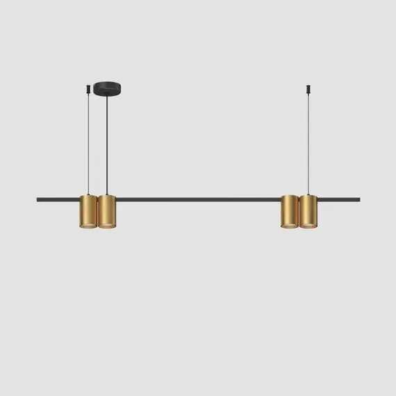 Denkirs DK4061-BK+SG Подвесной светильник ORBIT, IP20, 4xGU10 LED до 15 Вт, черный + сатинированное золото, алюминий, изображение 2