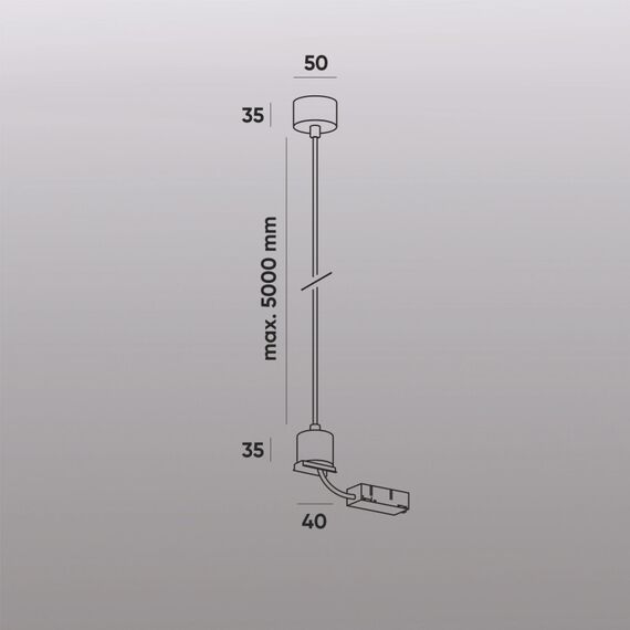Denkirs TR2124-WH Подвод питания для подвесного монтажа трека SMART BASE, АС 220-240V, IP20, 5м, белый, алюминий, изображение 5