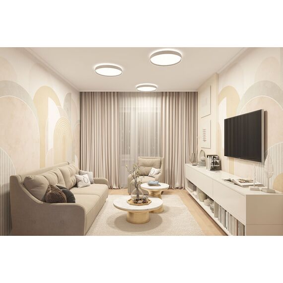 Denkirs DK6511-WH Накладной светильник, LED, 50W, IP 20, 3000K - 6500K, белый, металл, полимер, изображение 5