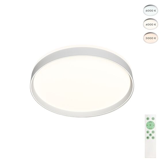 Denkirs DK6511-WH Накладной светильник, LED, 50W, IP 20, 3000K - 6500K, белый, металл, полимер, изображение 2