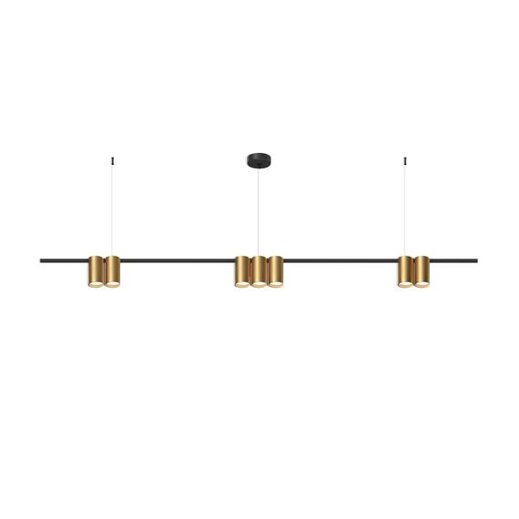 Denkirs DK4063-BK+SG Подвесной светильник ORBIT, IP20, 7xGU10 LED до 15 Вт, черный + сатинированное золото, алюминий, изображение 3