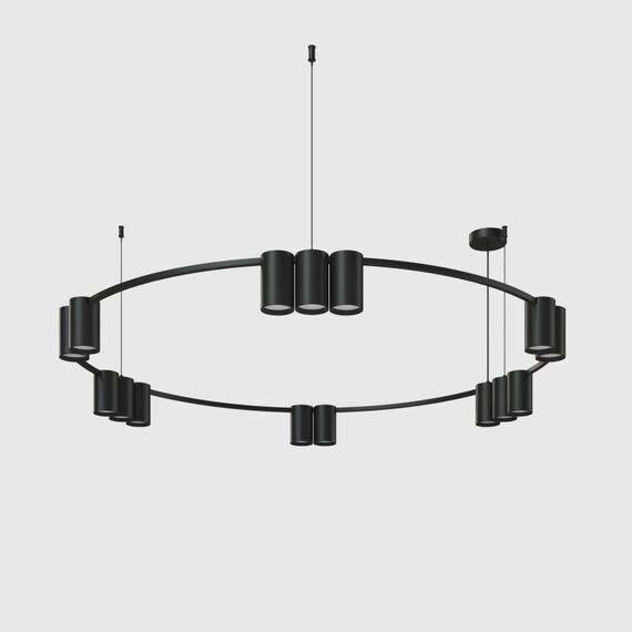 Denkirs DK4067-BK Подвесной светильник ORBIT, IP20, 15xGU10 LED до 15 Вт, черный матовый, алюминий, изображение 2