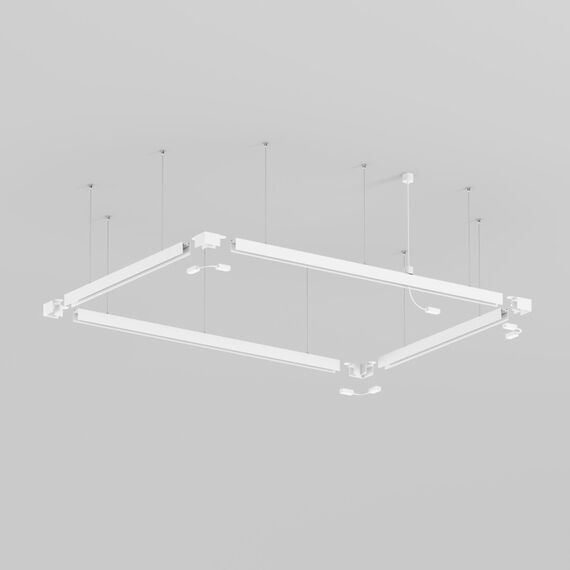 Denkirs TR2124-WH Подвод питания для подвесного монтажа трека SMART BASE, АС 220-240V, IP20, 5м, белый, алюминий, изображение 6
