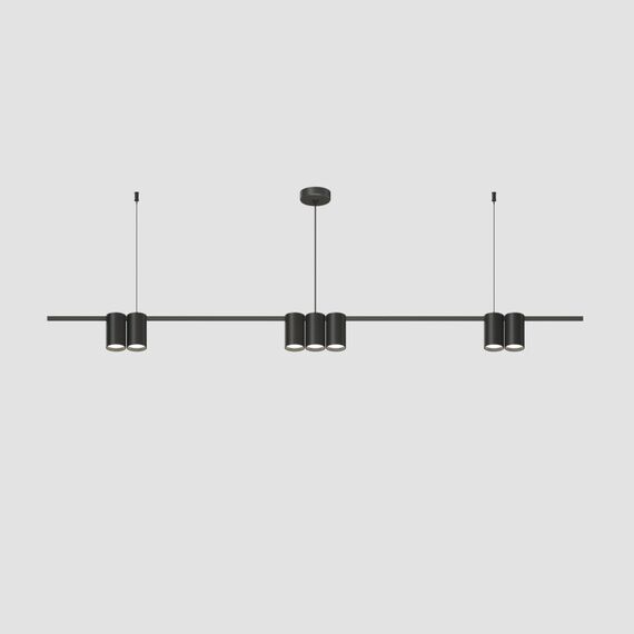 Denkirs DK4063-BK Подвесной светильник ORBIT, IP20, 7xGU10 LED до 15 Вт, черный матовый, алюминий
