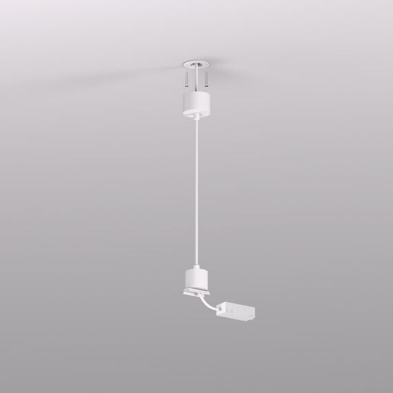 Denkirs TR2124-WH Подвод питания для подвесного монтажа трека SMART BASE, АС 220-240V, IP20, 5м, белый, алюминий, изображение 4