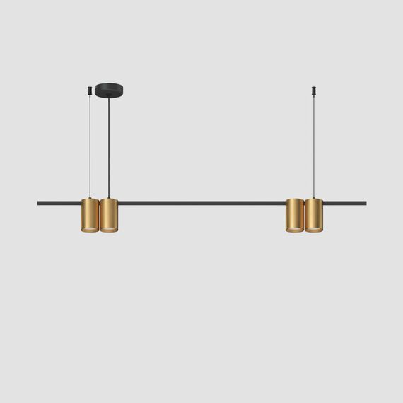 Denkirs DK4061-BK+SG Подвесной светильник ORBIT, IP20, 4xGU10 LED до 15 Вт, черный + сатинированное золото, алюминий, изображение 2