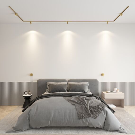 Denkirs DK5741-SB Светильник для трека SHINE SPOT со светодиодом, D45*H100, 48V DC, 10W, RA?90, 3000K, IP20, сатинированная латунь, алюминий, изображение 4