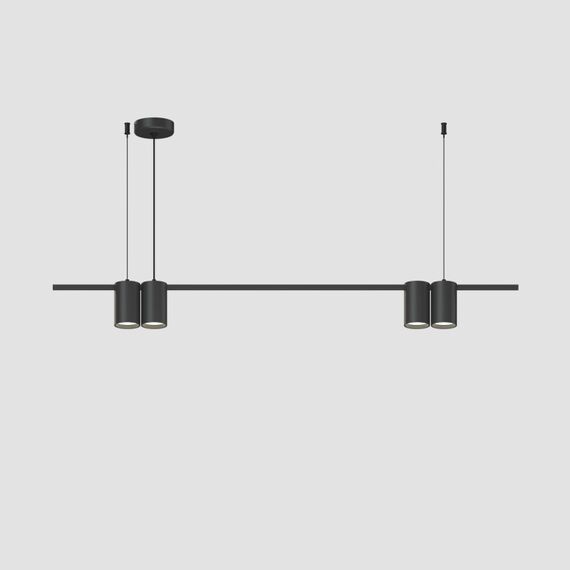 Denkirs DK4061-BK Подвесной светильник ORBIT, IP20, 4xGU10 LED до 15 Вт, черный матовый, алюминий