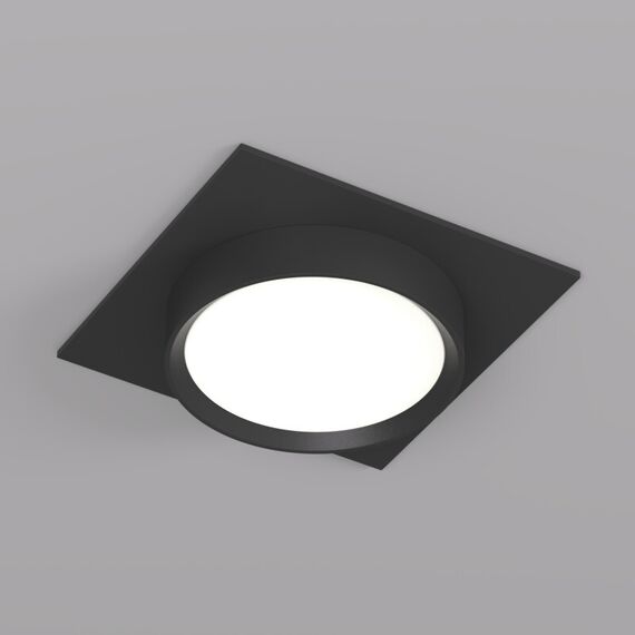 Denkirs DK2091-BK Встраиваемый светильник FLAT, IP 20, до 15 Вт, GX53, LED, черный, алюминий