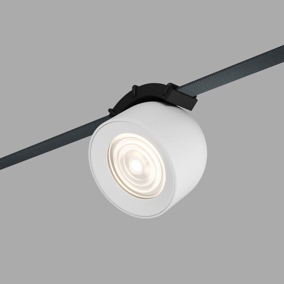 Denkirs DK5640-WH+BK Поворотный светильник для трека-ремня Belty Smart, серия Spot, со светодиодом, D100*H107мм, 48V DC, 12W, RA90, 38°, 2700-6000K, IP20, белый с черным, алюминий, изображение 2