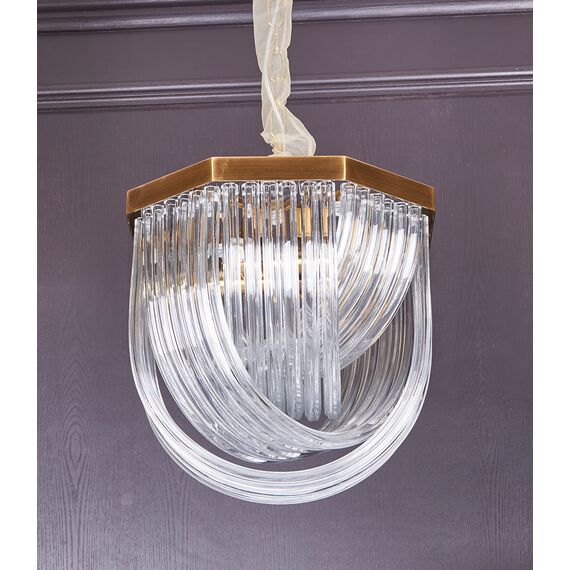 Delight Collection A001-400 L4 brass/clear Люстра Murano L4 brass/clear, изображение 2