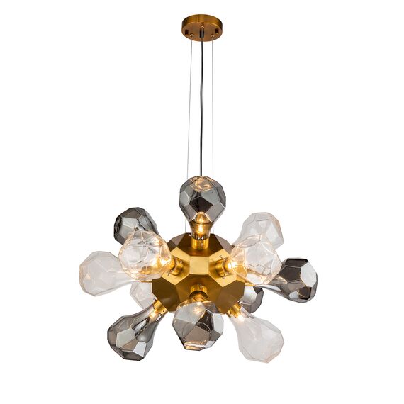 Delight Collection KR1197P-12 brass, smoky/clear Люстра, изображение 3