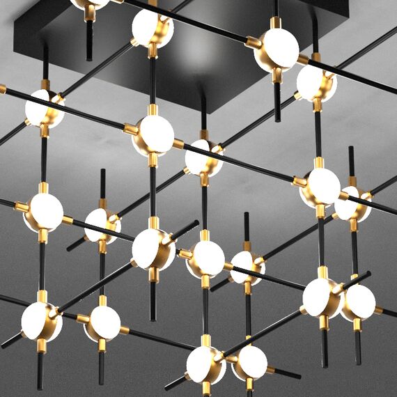 Delight Collection MX18001067-36A black/gold Потолочный светильник Molecular 36 black/gold black/gold, изображение 3
