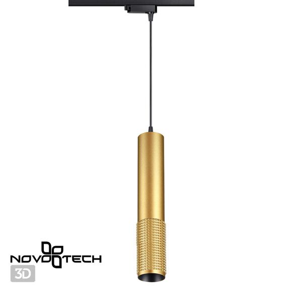 NOVOTECH 370771 PORT NT21 125 золото Светильник трековый однофазный трехжильный, провод 1м IP20 GU10 50W 220V MAIS, изображение 4