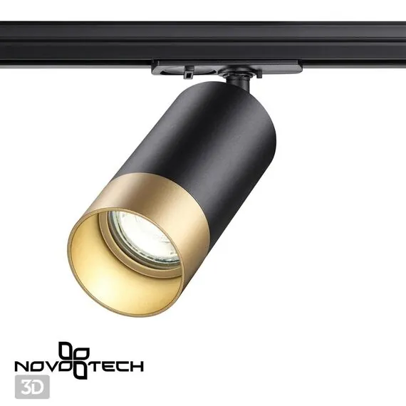 NOVOTECH 370863 PORT NT22 092 черный/золото Светильник трековый однофазный двухжильный IP20 GU10 9W 220V SLIM, изображение 4
