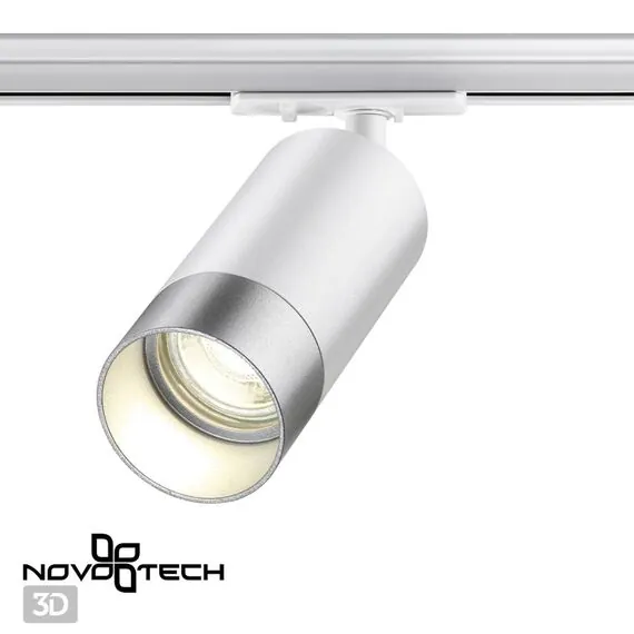 NOVOTECH 370862 PORT NT22 092 белый/серебро Светильник трековый однофазный двухжильный IP20 GU10 9W 220V SLIM, изображение 4