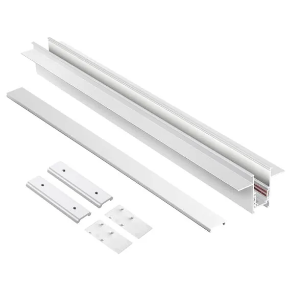 NOVOTECH 135229 SHINO NT23 060 белый Шинопровод для встраиваемого монтажа в ГКЛ (заглушки 2шт, прямые соединители 2шт, крышка из пластика) IP20 48V FLUM