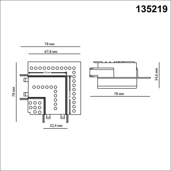 NOVOTECH 135219 SHINO NT23 045 черный Соединитель "L" для низковольтного шинопровода в ГКЛ арт. 135197, 135199 IP20 SMAL, изображение 2