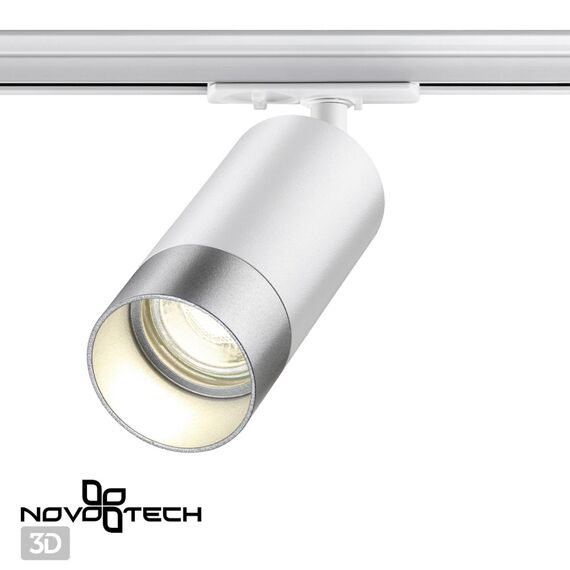 NOVOTECH 370862 PORT NT22 092 белый/серебро Светильник трековый однофазный двухжильный IP20 GU10 9W 220V SLIM, изображение 4