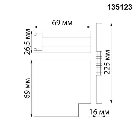 NOVOTECH 135123 SHINO NT21 043 белый Соединитель с токопроводом для шинопровода Г-образный IP20 48V FLUM, изображение 2