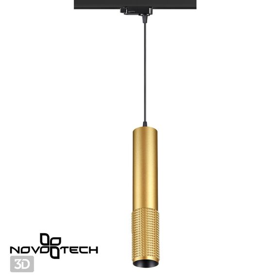 NOVOTECH 370774 PORT NT21 129 золото Трехфазный трековый cветильник, провод 1м IP20 GU10 50W 220V MAIS, изображение 4