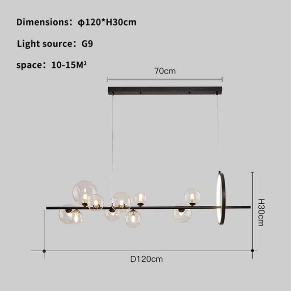 Delight Collection KG1233P-10 black/clear Люстра, изображение 7
