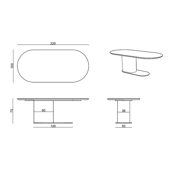 Delight Collection Ocean Table Обеденный стол Ocean Black, изображение 8