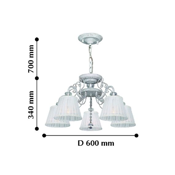 F-Promo 2150-5PC, люстра подвесная, D600xH340/1040, 5xE14x40W, excluded, изображение 4