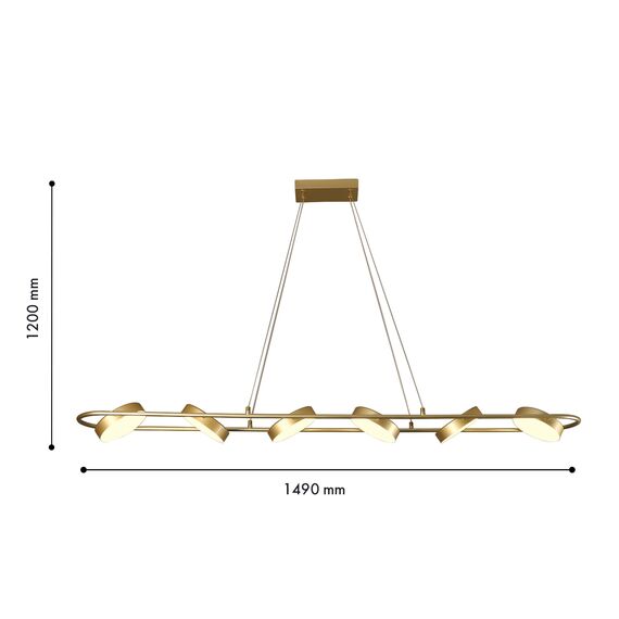 F-Promo 4677-6P, подвесная люстра, L1490xW190xH145/1200, LEDx90W, 3100LM, 3000-6000K, IP20, included, remote control, изображение 3