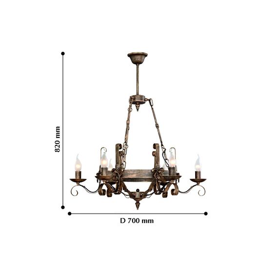 F-Promo 2159-6P, люстра подвесная, D700xH820, 6xE14x40W, excluded, изображение 4
