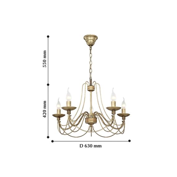 F-Promo 2163-5P, люстра подвесная, D630xH420/970, 5xE14x40W, excluded, изображение 4