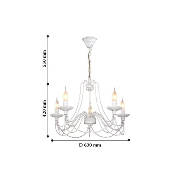 F-Promo 2164-5P, люстра подвесная, D630xH420/1120, 5xE14x40W, excluded, изображение 4