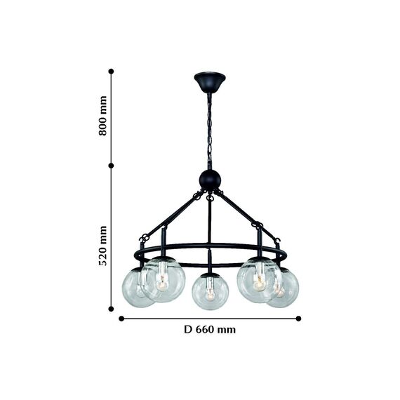F-Promo 2169-5P, люстра подвесная, D660xH520/1320, 5xE14x40W, excluded, изображение 5