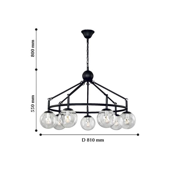 F-Promo 2169-7P, люстра подвесная, D810xH550/1350, 7xE14x40W, excluded, изображение 4