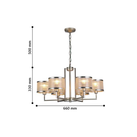 F-Promo 2487-6P, люстра, D660xH330/830, 6xE14x40W, excluded, изображение 3