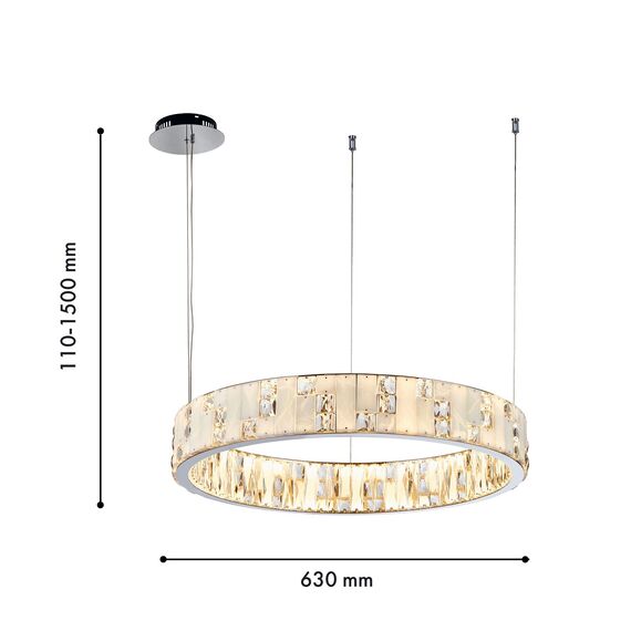 Favourite 4205-6P, подвесная люстра, D630xH110/1500, 2xLEDx34W, 3400LM, 3000K, included, изображение 3
