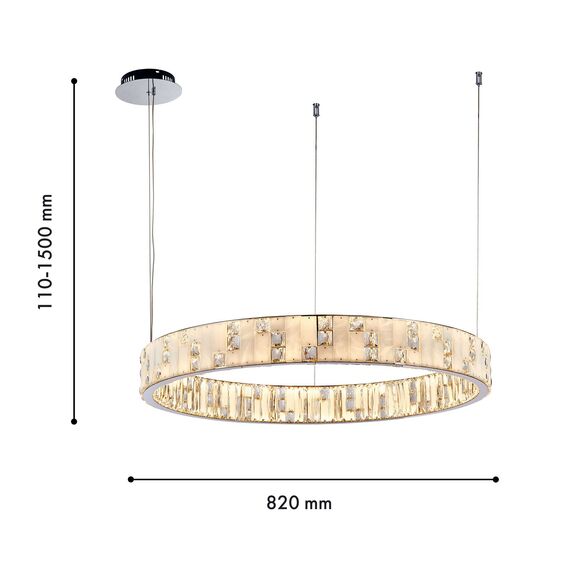 Favourite 4205-8P, подвесная люстра, D820xH110/1500, 2xLEDx44W, 8800LM, 3000K, included, изображение 3