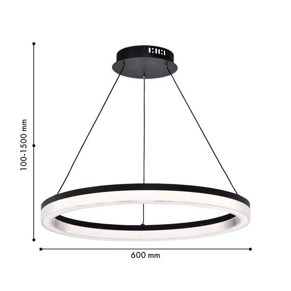 Favourite 4399-6P, подвесная люстра, D600xH100/1500, LEDx30W, 2625LM, 4000K, IP20, included, изображение 2